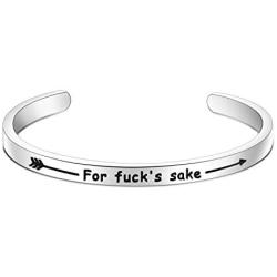 Zuo Bao Funny Fuck Mantra Bracelet Divorce Humor Brakeup Gift No Fucks Given Fuck This Shit for Fuck’s Sake Mantra Inspirational Daily Reminder Potty Mouth Jewelry