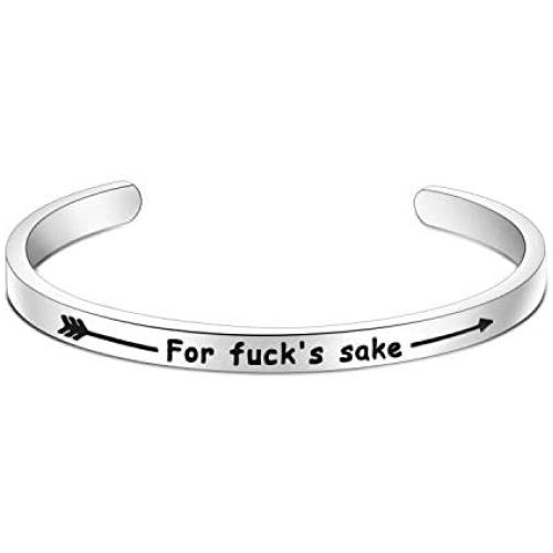 Zuo Bao Funny Fuck Mantra Bracelet Divorce Humor Brakeup Gift No Fucks Given Fuck This Shit for Fuck’s Sake Mantra Inspirational Daily Reminder Potty Mouth Jewelry