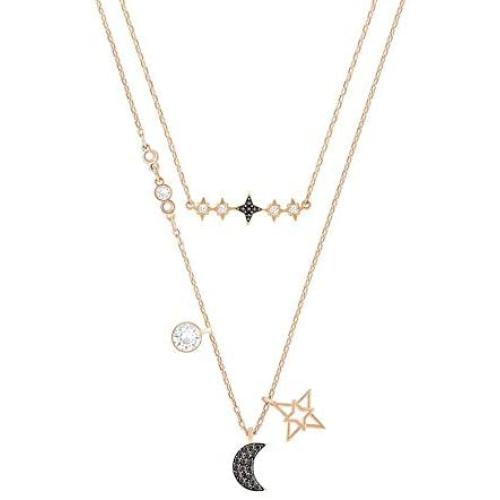 SWAROVSKI Jewelry Glowing Moon Necklace, Black