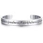 VNOX Christian Jewelry Stainless Steel Fruits of The Spirit Handstamp Inspirational Cuff Bangle Bracelet,7.3''