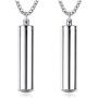 Mealguet Jewelry Free-Engraving Personalized Stainless Steel Cylinder Remembrance Memorial Ash Cremation Urn Pendant Necklace