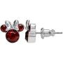 Disney Minnie Mouse Birthstone Jewelry, Silver Plated Crystal Stud Earrings for Women and Girls