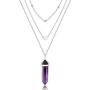 XIANNVXI Layered Heart Choker Necklace Healing Crystal Stone Point Pendant Necklaces Reiki Witch Gemstone Dainty Jewelry for Valentines Day Gifts