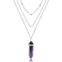 XIANNVXI Layered Heart Choker Necklace Healing Crystal Stone Point Pendant Necklaces Reiki Witch Gemstone Dainty Jewelry for Valentines Day Gifts