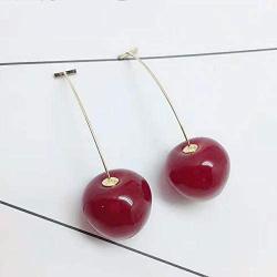 3D Cherry Dangle Earrings vivid Fruit Sweet Jewelry for Women Girls