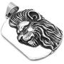Gungneer Lion Dog Tag Necklace Pendant Stainless Steel Keel Chain King Jewelry Strength Talisman for Men Women