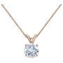 1/2 to 3 1/2 Carat Round Moissanite Solitaire Pendant Necklace in 14k Gold (H-I, cttw) 4-Prong 16 to 18 Inch Adjustable Chain Spring Ring by Diamond Wish