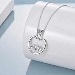 YAFEINI Ring Holder Necklace for Women Girls Open Heart Sterling Silver Snowy Mountain Pendant Keeper Necklace Wedding Engagement Anniversary Keepsake Jewelry Gifts Nurse