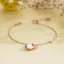 NINAMAID Valentines Day Gifts for Her Silver Bracelet for Women Rose Gold Jewelry Gifts for Wife Charm Tennis Bracelets for Teen Girls Adjustable Chain Mothers Day Bracelets