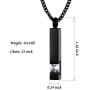 Black Square Bar With White Zircon Cremation Urn Necklace for Ashes Memorial Pendant stainless steel Jewelry