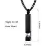 Black Square Bar With White Zircon Cremation Urn Necklace for Ashes Memorial Pendant stainless steel Jewelry