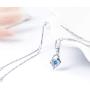 999 Silver I Love You Infinity Love Heart Necklace - Round Blue Zircon Necklace for Women - Special Jewelry Gifts for Wedding/Anniversary/Mother’s Day/Prom/Costume Birthday Party