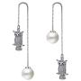 HZJCC Crystal owl dangle earrings for women long chain Artificial pearls earring crystal Animal jewelry valentine gift
