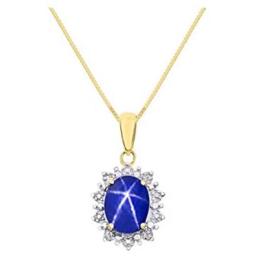 RYLOS Necklaces for Women 925 Silver Princess Diana Inspired Necklace Gemstone & Genuine Diamonds Pendant With 18'' Chain 9X7MM Birthstone Womens Jewelry Gold Necklaces For Women
