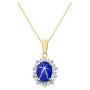RYLOS Necklaces for Women 925 Silver Princess Diana Inspired Necklace Gemstone & Genuine Diamonds Pendant With 18'' Chain 9X7MM Birthstone Womens Jewelry Gold Necklaces For Women