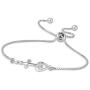 LeCalla Sterling Silver Jewelry Cross Religious Adjustable Bracelet for Women Teen
