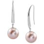 THE PEARL SOURCE Genuine Pink Freshwater Cultured Pearl Selena Dangle Earrings for Women