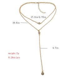 Ajacry Boho Layered Rhinestone Pendant Choker Nceklace Gold Necklaces Chain Choker Accessories Jewelry for Women and Girls