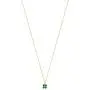GELIN 14k Yellow Gold Shamrock Clover Irish with Green Stone Pendant Chain Necklace for Women, 18'' GELIN 14k Yellow Gold Shamrock Clover Irish with Green Stone Pendant Chain Necklace for Women, 18''