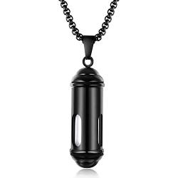 CHISMORL Clear Glass Cremation Pendant Necklace for Ashes Stainless Steel Memorial Cremains Urn Keepsake Jewelry
