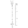 Ritastephens Italian Sterling Silver 3mm Rosary Bead Virgin Mary Cross Necklace, 20''