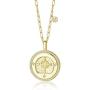 AGVANA 14K Yellow Gold Plated 925 Sterling Silver Coin Cross Compass Bee Heart Pendant Necklace Dainty Jewelry Gifts for Women Her Girls Girlfriend Wife Friend Sister with Gift Box, 16+2 Inch Extender