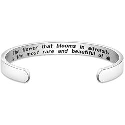 Mulan Quote Cuff Bracelet The Flower That Blooms In Adversity Is The Most Rare And Beautiful Of All Princess Bracelet Jewelry