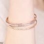RIAH FASHION Inspirational Message Metallic Bangle Bracelet - Engraved Infinity Cuff Religious Christian Bible, Positive Word Gift