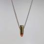 9mm Luger Bullet Jewelry Necklace Hand Polished Brass and Copper Finish