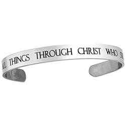 FORGIVEN JEWELRY Philippians 413 Stainless Steel Cuff Bracelet I Can Do All Things Through Christ