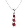 Diamondere Natural and Certified Gemstone Three Stone Necklace in 14k White Gold | 0.17 Carat Journey Pendant with Chain Diamondere Natural and Certified Gemstone Three Stone Necklace in 14k White Gold | 0.17 Carat Journey Pendant with Chain