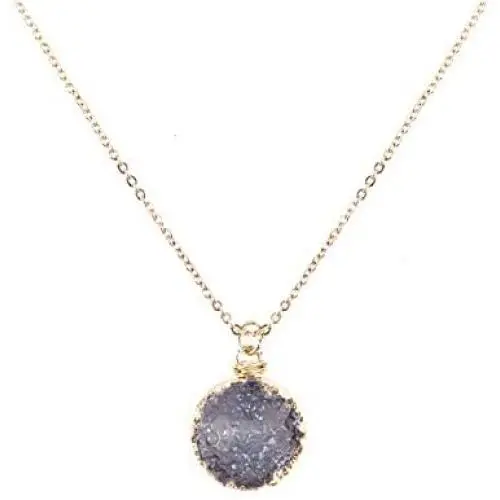 NTLX Gold Plated Pendant Necklace for Women – Stylish Gold Design – Druzy Pendant Necklace – Great Gift NTLX Gold Plated Pendant Necklace for Women – Stylish Gold Design – Druzy Pendant Necklace – Great Gift