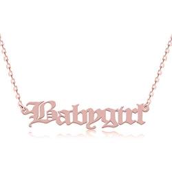 Ouslier Personalized Name Necklace with Old English Font Custom Made with Any Names