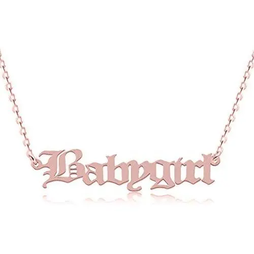 Ouslier Personalized Name Necklace with Old English Font Custom Made with Any Names Ouslier Personalized Name Necklace with Old English Font Custom Made with Any Names