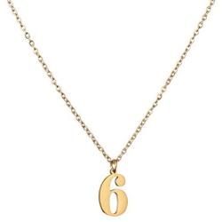 Baffaricco Number Initial Necklace for Women Girls Stainless Steel 0-9 Charm Pendent Necklace with Chain Gold Plated Lucky Necklace