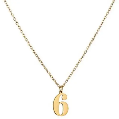 Baffaricco Number Initial Necklace for Women Girls Stainless Steel 0-9 Charm Pendent Necklace with Chain Gold Plated Lucky Necklace Baffaricco Number Initial Necklace for Women Girls Stainless Steel 0-9 Charm Pendent Necklace with Chain Gold Plated Lucky Necklace