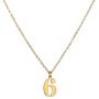 Baffaricco Number Initial Necklace for Women Girls Stainless Steel 0-9 Charm Pendent Necklace with Chain Gold Plated Lucky Necklace