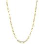 14k Yellow Gold Paperclip Chain Necklace, 3mm