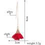 FUTIMELY Long Fabric Flower Tassel Earrings,Red/Green/Black/Purple/Pink/Blue/Grey/Yellow/White Dangle Drop Earrings for Women Teen Girls Bar Party Gifts