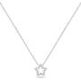 925 Sterling Silver Star White Topaz Gemstone Pendant Necklace For Women 18 Inch Chain