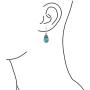 Southwestern Style Multi Stones Stabilized Turquoise Oval Lapis Leverback Dangle Earrings For Women 925 Sterling Silver