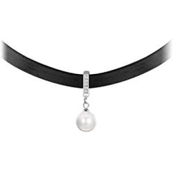 URDEAR New Black Choker Necklace for Women Girls, Silver Accented Choker Necklace with Pearl Pendant Necklace Jewelry Gifts for Women