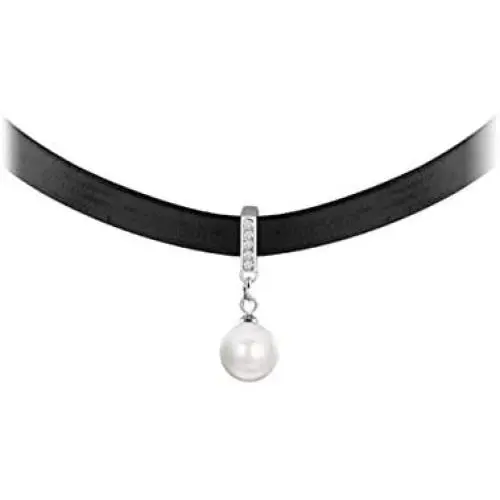 URDEAR New Black Choker Necklace for Women Girls, Silver Accented Choker Necklace with Pearl Pendant Necklace Jewelry Gifts for Women URDEAR New Black Choker Necklace for Women Girls, Silver Accented Choker Necklace with Pearl Pendant Necklace Jewelry Gifts for Women
