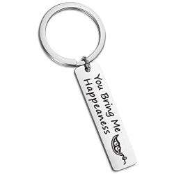 SIDIMELO Couple Keychain Two Peas in A Pod Jewelry Pea Pod Keyring You Bring Me Happeaness Wedding for Couple