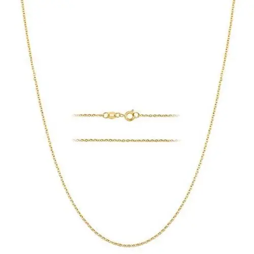 BEBEWO 14K Yellow Gold 1mm, 1.35mm Cable Chain Necklace for Women, Solid Gold Spring Clasp O Cable Chain Necklace 16inch-24inch BEBEWO 14K Yellow Gold 1mm, 1.35mm Cable Chain Necklace for Women, Solid Gold Spring Clasp O Cable Chain Necklace 16inch-24inch