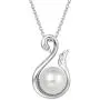 FANCIME Pearl Necklace 9-10mm Genuine Freshwater Pearl in Sterling Silver Birthstone Necklace for Women Heart Necklace June Birthstone Fine Jewelry for Women