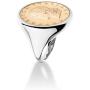 Miabella 925 Sterling Silver Genuine Italian 20-Lira Coin Ring for Women Made in Italy