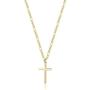 TASBERN Cross Necklace for Men 14K Gold Filled Stainless Steel Polished Plain Cross Pendant Necklace Simple Religious Jewelry Gift for Son Boy