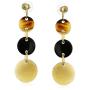 Boho Fashion Geometric Hand Made Natural Organic Buffalo Horn Dangle Round Disc Triple Coin Drop Earrings For Women Teen