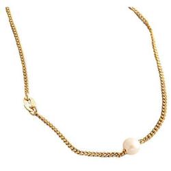 Single Pearl Pendant Choker Necklace for Women Girls S925 Sterling Silver Big Tiny 1 Pearl Strand Pendant Necklace Love Beaded Box Link Curb Chain 18'' Jewelry Set